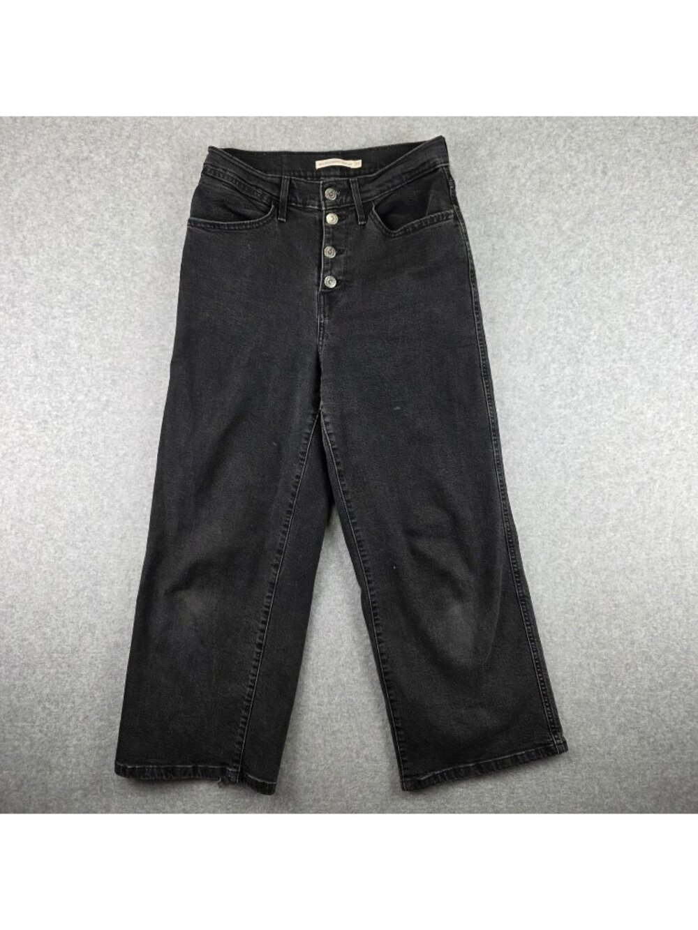 Levi's Jeans Womens 27 Mile High Cropped Wide Leg Charcoal Black Denim